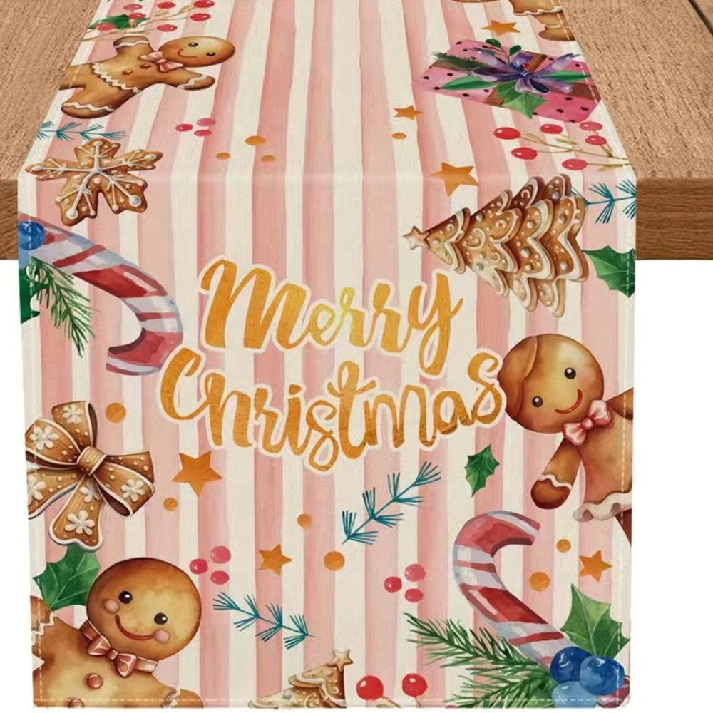 NIP Christmas Table Runner Christmas Gingerbread & Sweet Treats “78” x 13”
